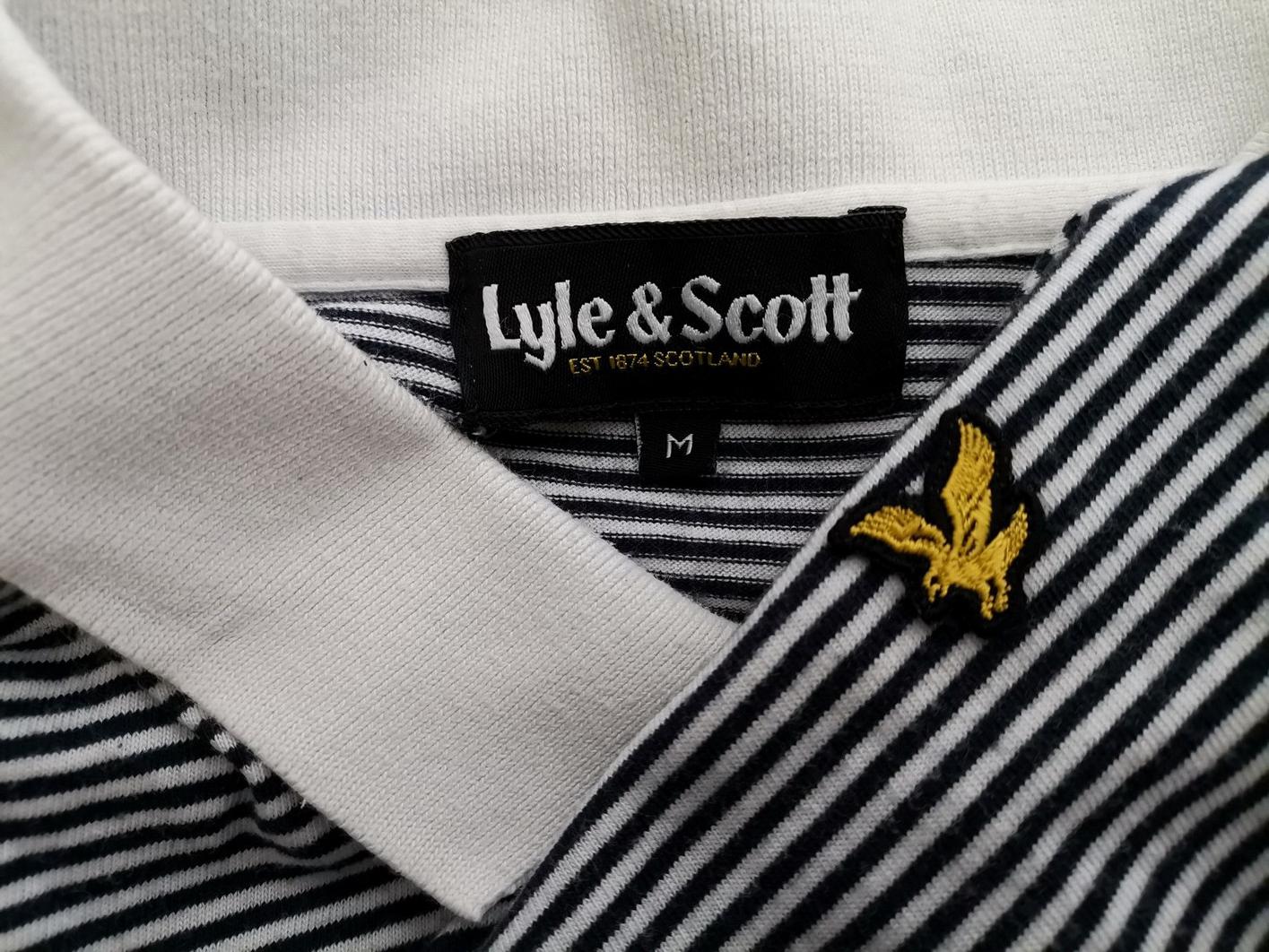 Lyle & Scott Stl M Färg Vit Ränder Krage Herr Polo Kortärmad Material Bomull 100%