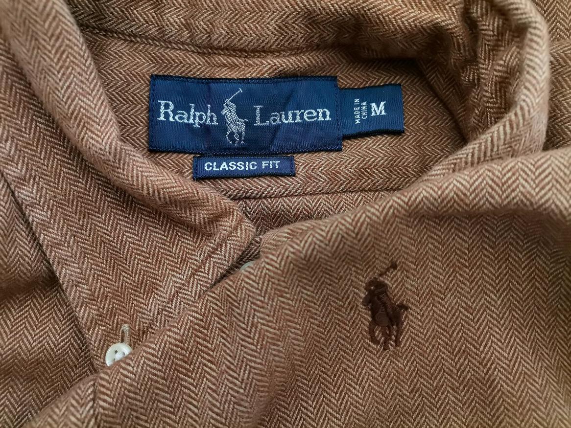 Ralph Lauren Stl M Färg Brun Krage Herr skjorta, casual Långärmad