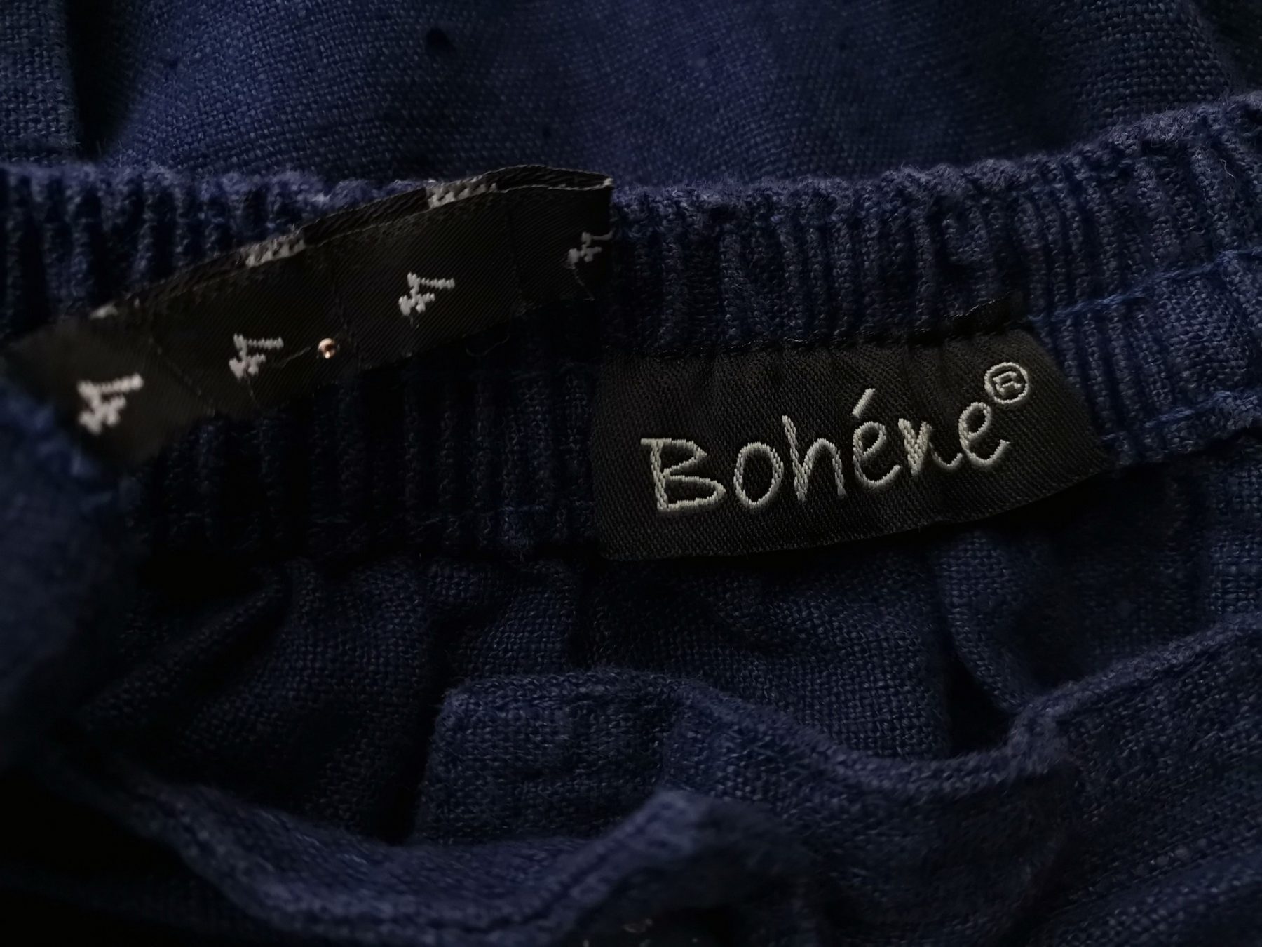 BOHEME Stl 4 (42) Färg Marinblå Casual Byxor Material Lin 100%