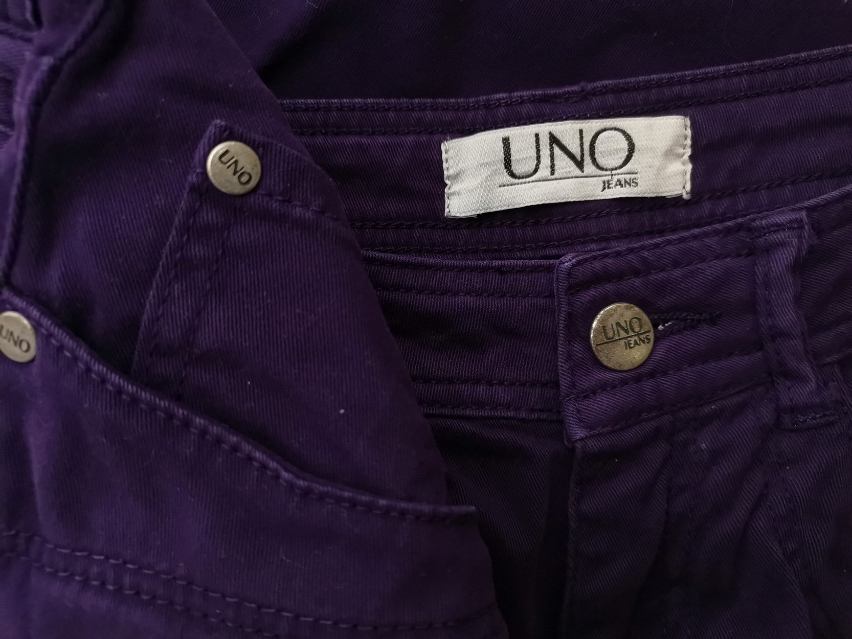 Uno Stl 38 Färg Lila Casual Byxor Material Bomull