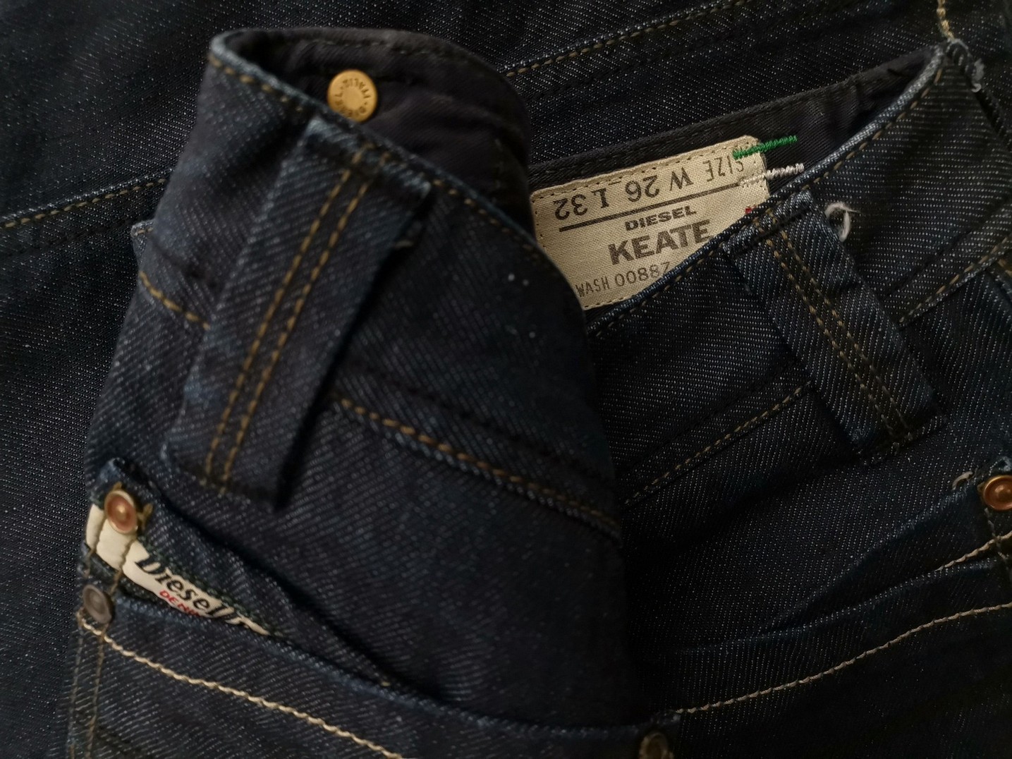 Diesel Stl W26 L32 Färg Marinblå Jeans Material Bomull 100%