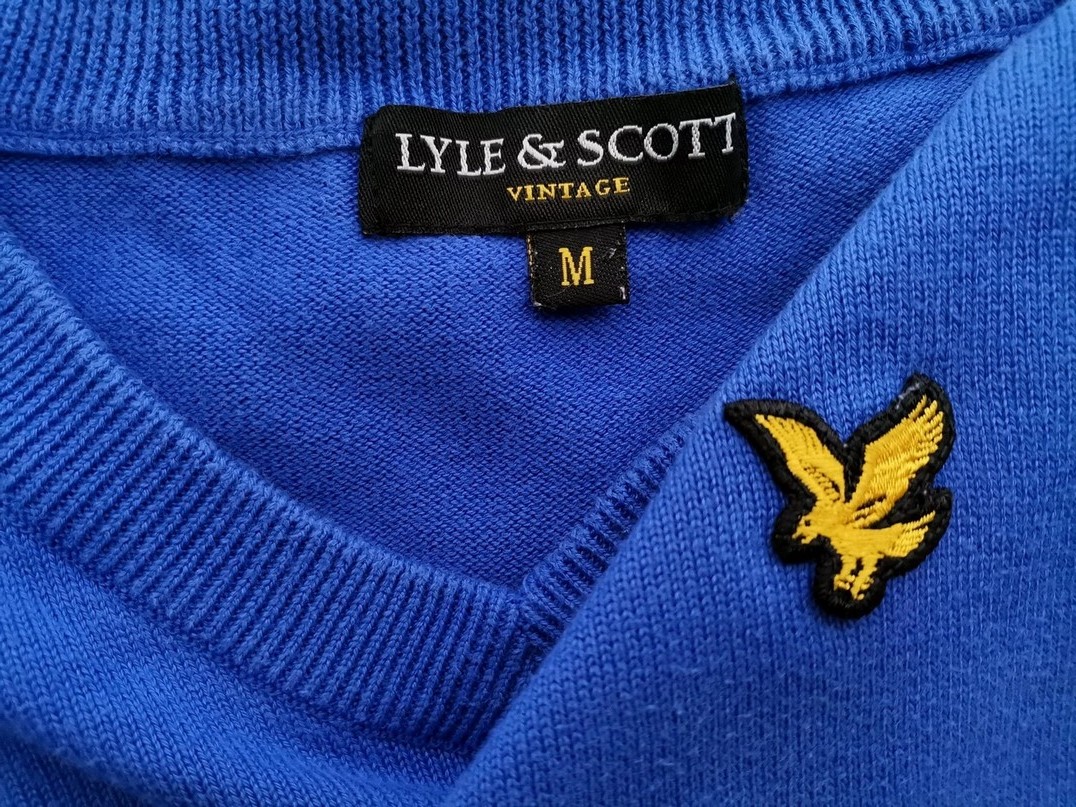 Lyle & Scott Stl M Färg Blå Herr Tröja Långärmad Material Bomull 100%