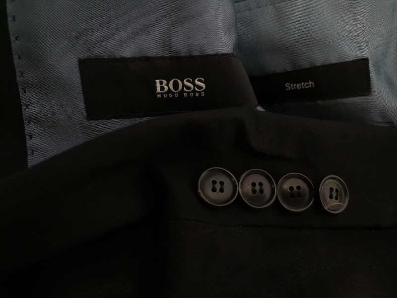 Hugo Boss Stl 2 (M) Färg Svart Herr Kavaj Långärmad Material Jungfrulig ull