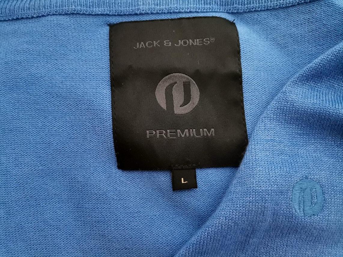 Jack & jones Stl L Färg Blå Herr Kardigan Långärmad Material Akryl