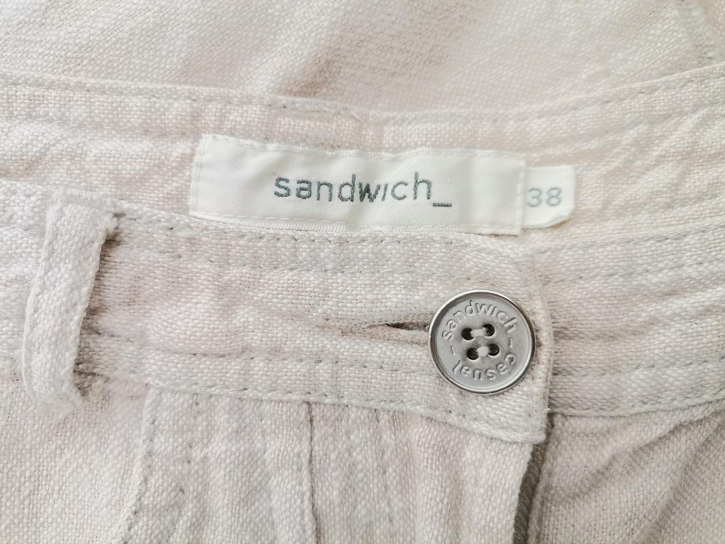 Sandwich Stl 38 Färg Beige Casual Byxor Material Ramie