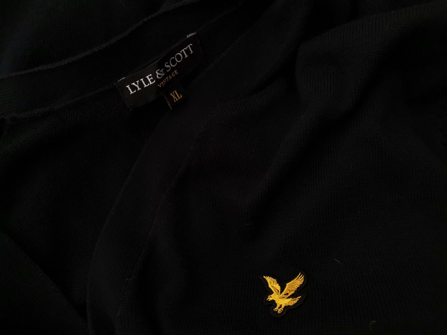 Lyle & Scott Stl XL Färg Svart Herr Kardigan Långärmad Material Bomull 100%