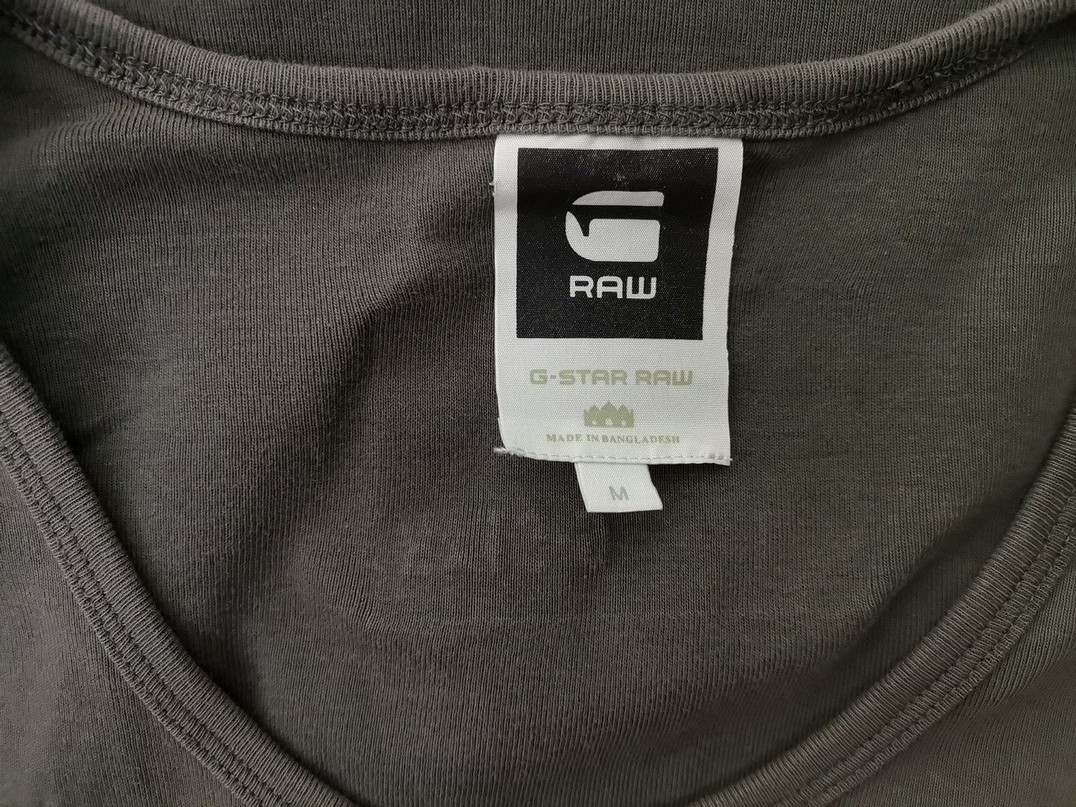 G-Star Raw Stl M Färg Khaki Herr T-shirt Ärmlös Material Bomull 100%