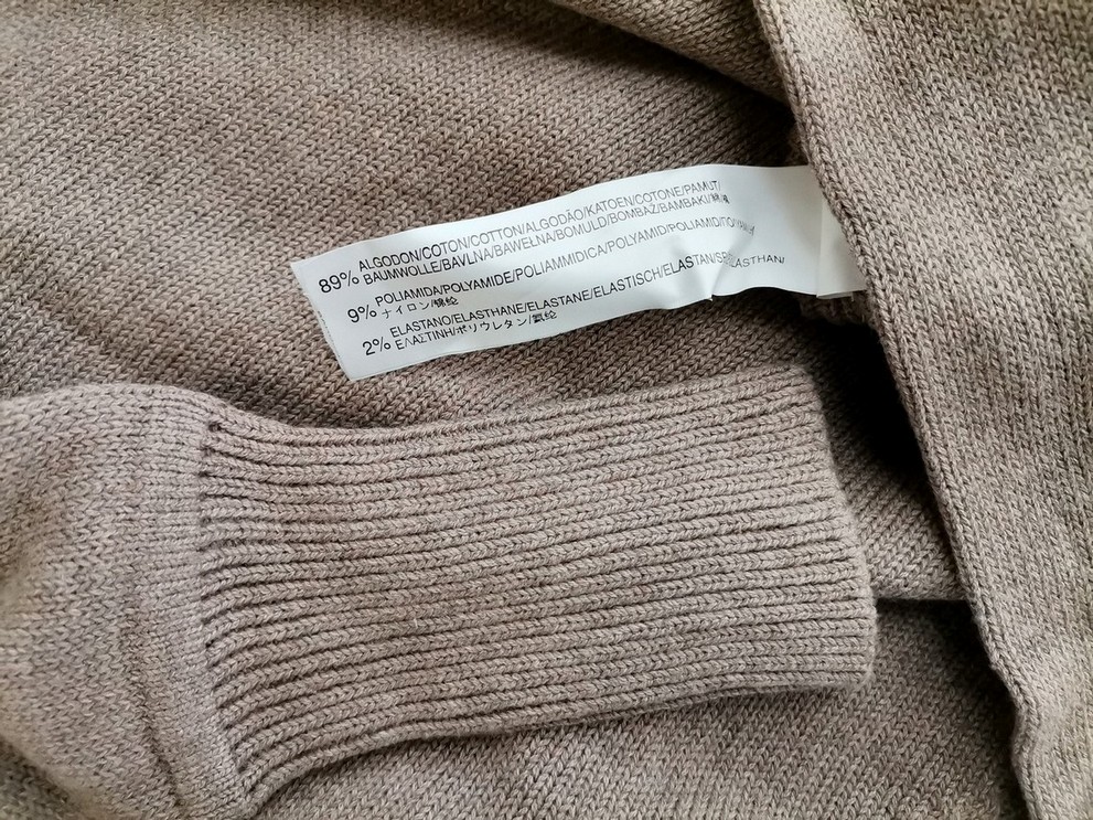 Zara Stl S Färg Beige V-ringning Tröja Långärmad Material Bomull Finstickat