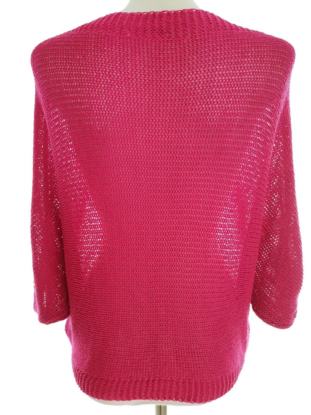 Italy Stl 1 Färg Fuchsia Båtringning Lång tröja-tunika ärm 3/4 Material Akryl 100% Öppet stickat