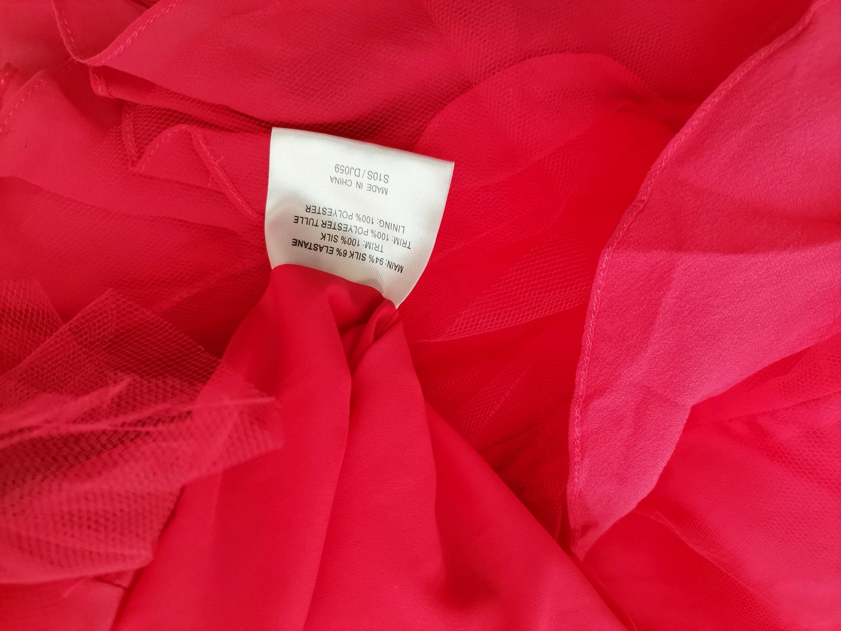 Karen MILLEN Stl 12 (40) Färg Rosa Enaxlad Balklänning Afton Klänning Ärmlös Knälängd Material Siden