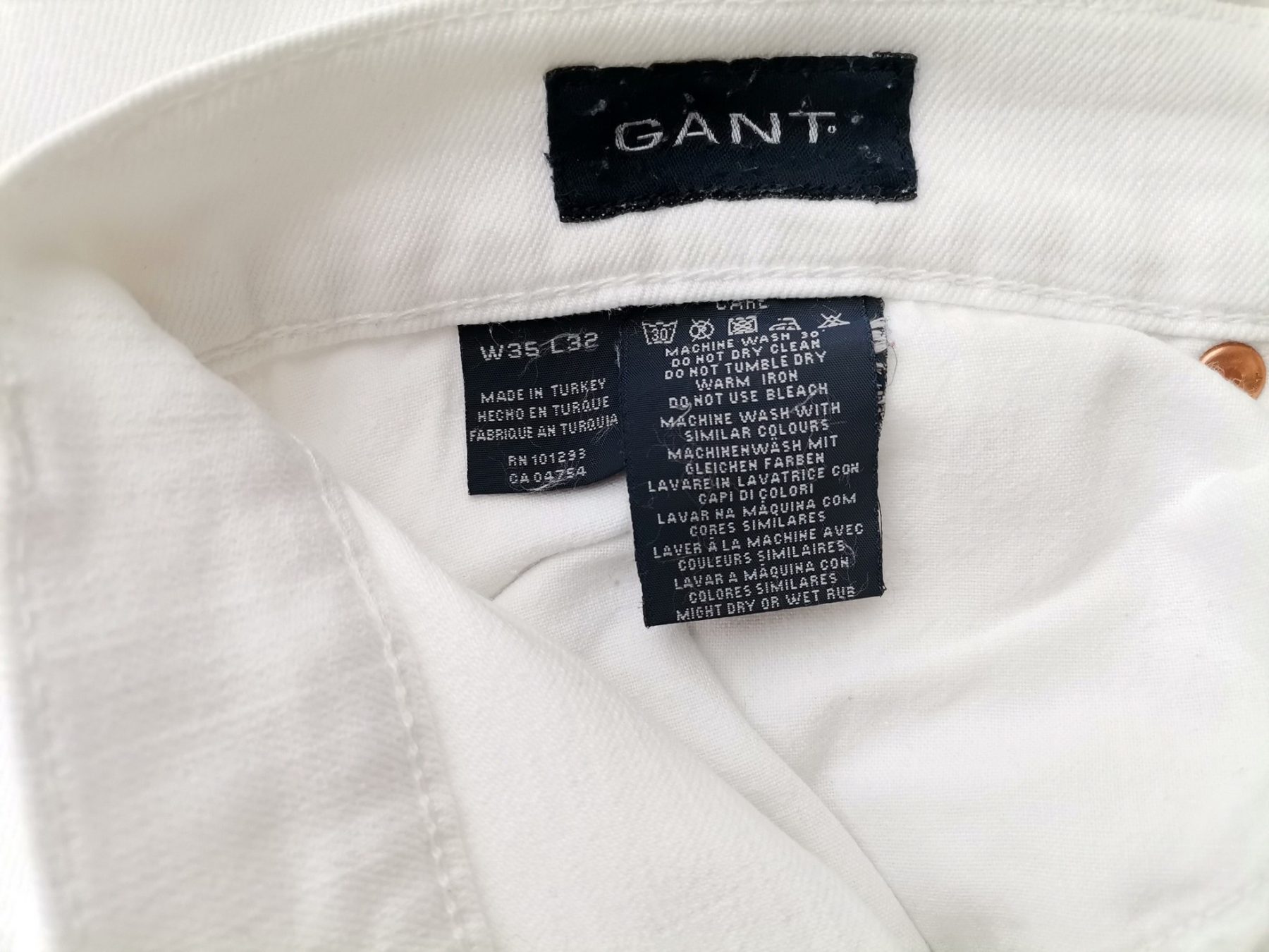 Gant Stl W35 L32 Färg Vit Material Bomull