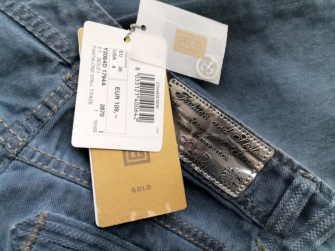 Stefanel Stl 36 Färg Marinblå Jeans Material Bomull 100%