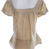 Soaked in luxury Stl M Färg Beige Kvadratisk urringning Peplum Blus Kortärmad