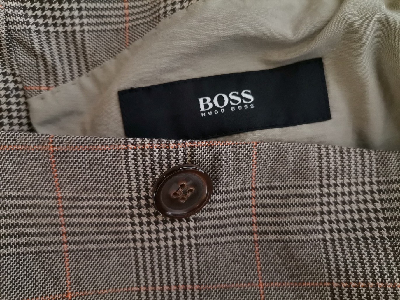 Hugo Boss Stl 50 Färg Grå Rutigt Herr Kavaj Långärmad Material Bomull 100%