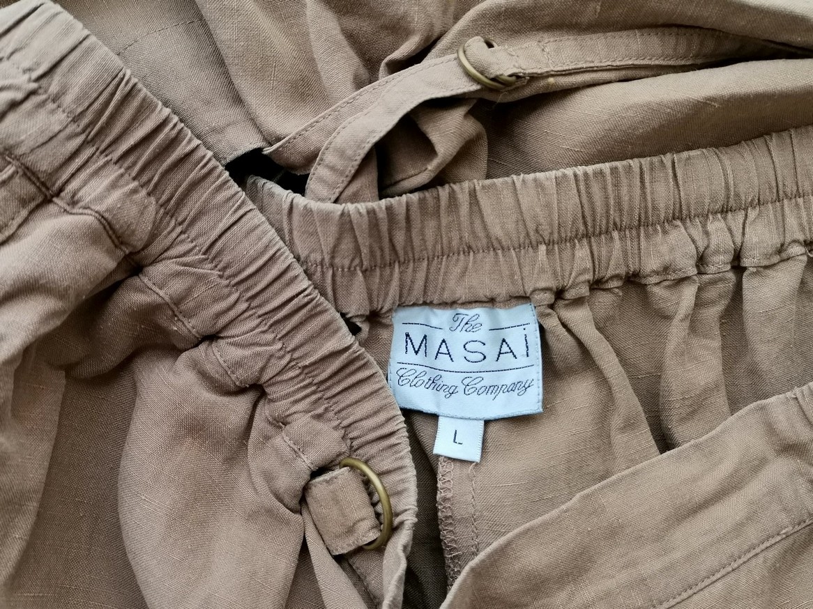 The Masai Stl L Färg Beige Casual Byxor Material Siden