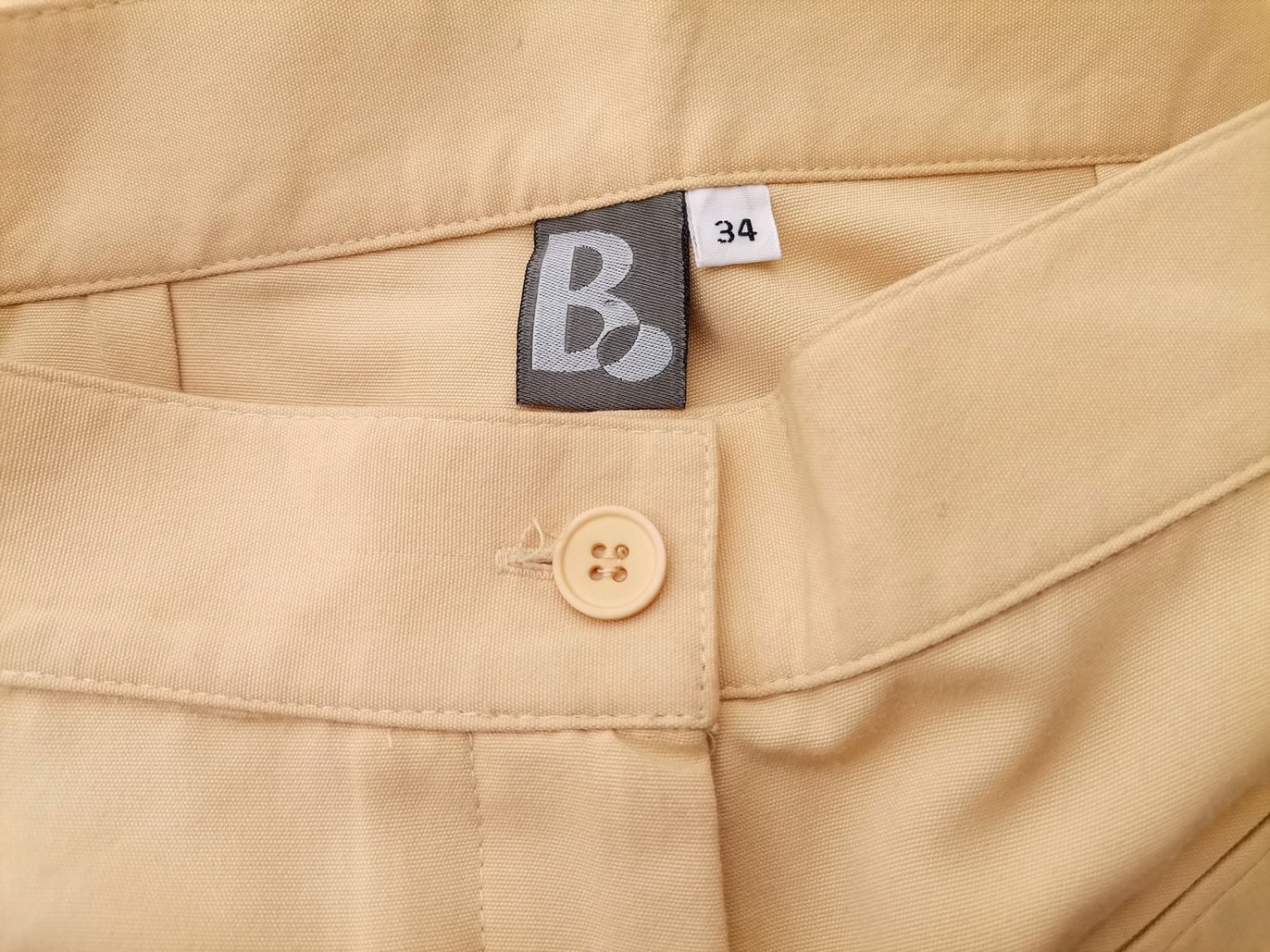 B Vintage Stl 34 Färg Beige Eleganta Byxor