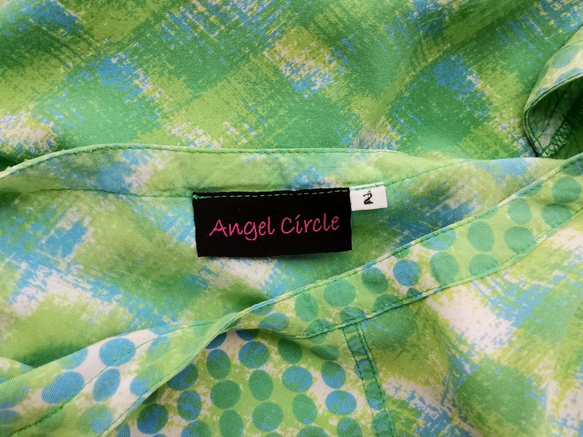 Angel Circle Stl 2 (38) Färg Grön Prickar Båtringning Tunika blus ärm 3/4 Material Viskos 100%