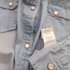 Denim Co. Stl 12 (40) Färg Blå Krage Knäppt Skjort Blus Långärmad Material Bomull 100%