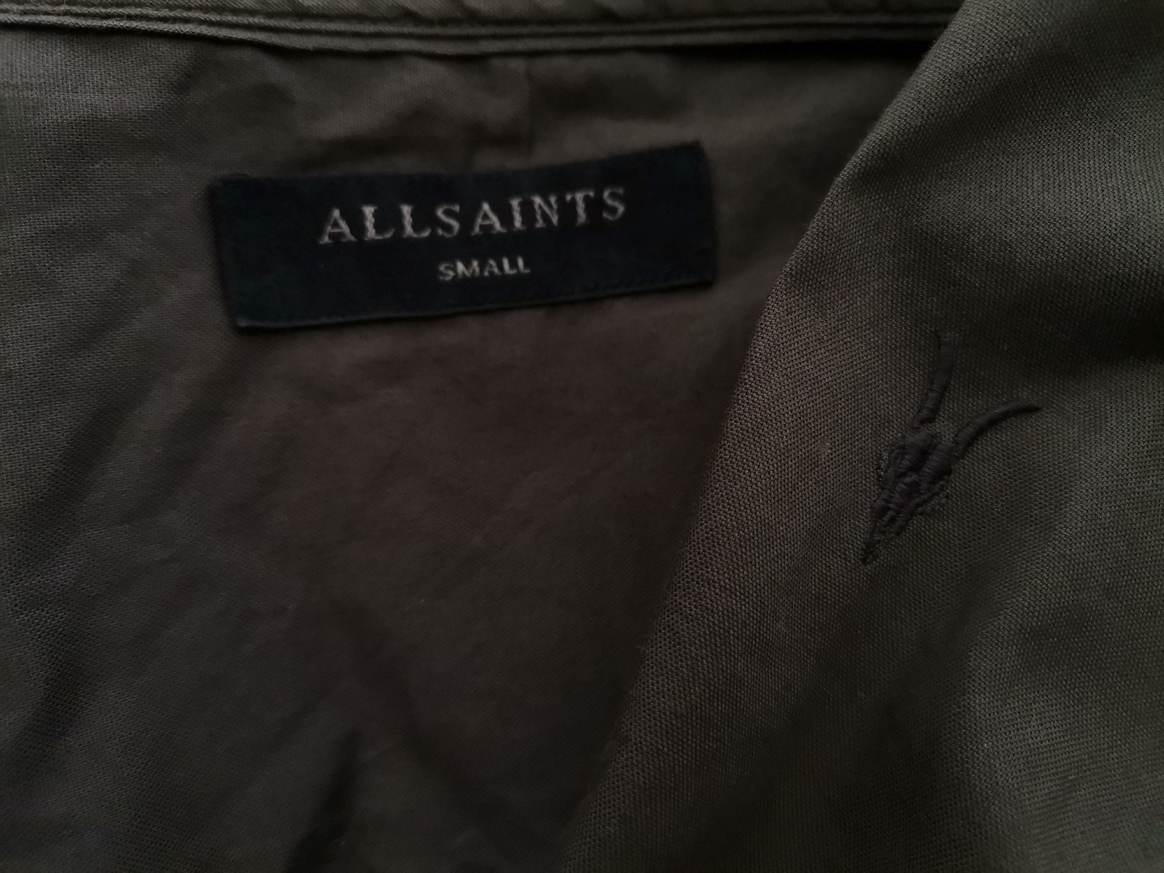 All SAINTS Stl S Färg Khaki Krage Herr Skjorta, elegant Långärmad Material Bomull 100%