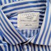 Charles Tyrwhitt Stl 16.5 (42) Färg Blå Ränder Krage Herr Skjorta, elegant Långärmad Material Bomull 100%