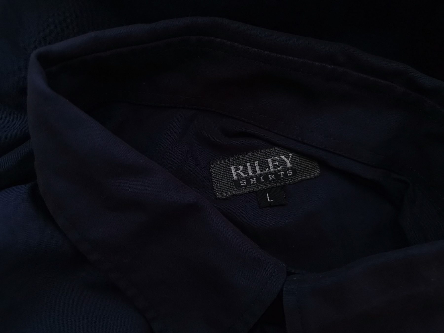 Riley Stl L Färg Marinblå Krage Herr Skjorta, elegant Långärmad Material Bomull 100%