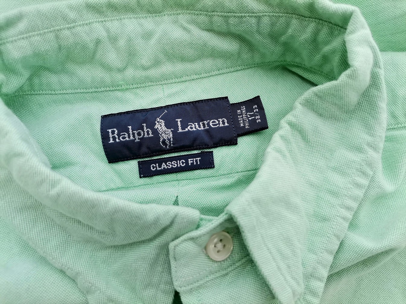 Ralph Lauren Stl 17 (32/33) Färg Mintgrön Krage Herr skjorta, casual Långärmad Material Bomull 100%