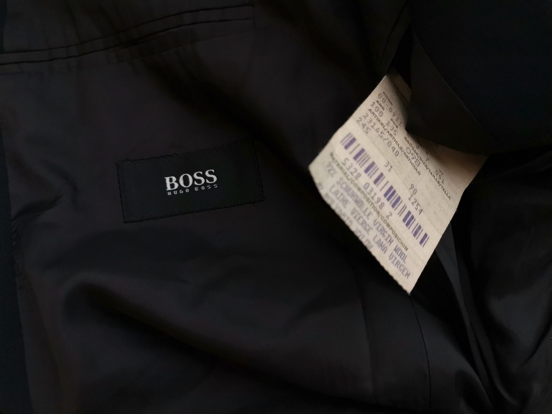 Hugo Boss Stl 98 (L) Färg Marinblå Herr Kavaj Långärmad Material Jungfrulig ull