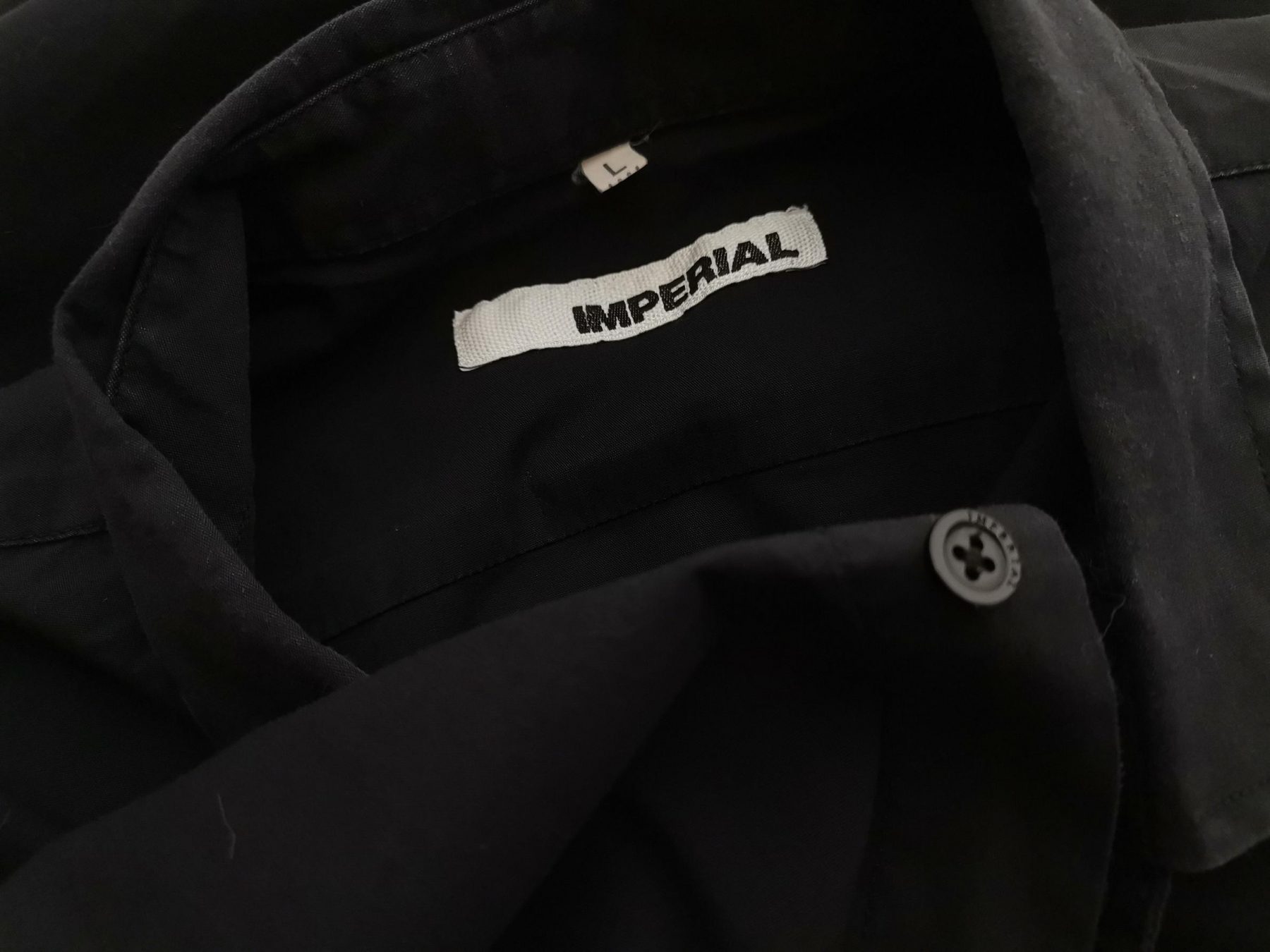 Imperial Stl L Färg Svart Krage Herr skjorta, casual Långärmad Material Bomull