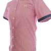 Fred Perry Stl S Färg Rosa Prickar Krage Herr skjorta, casual Kortärmad Material Bomull 100%