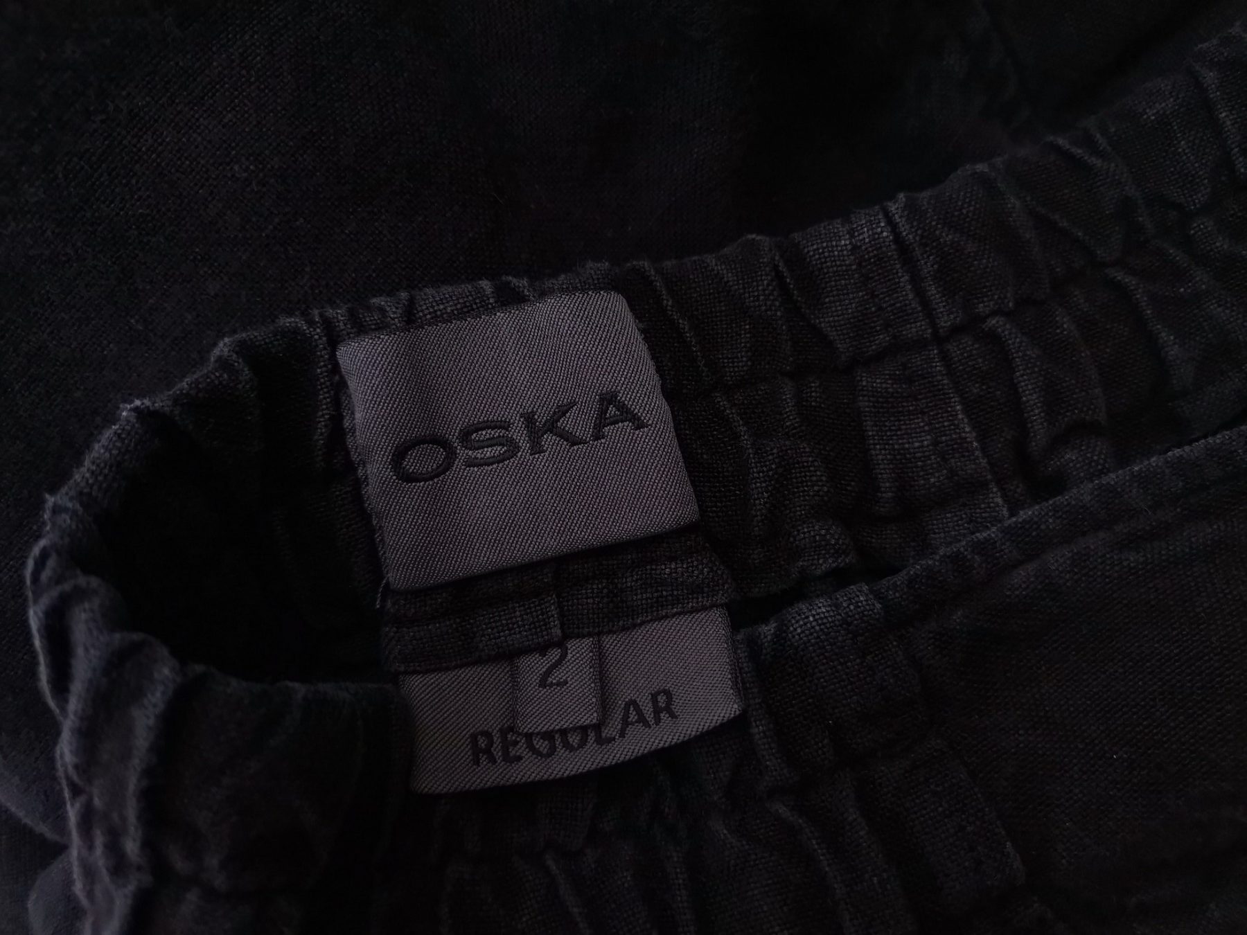 Oska Stl 2 (38) Färg Svart Casual Byxor Material Lin 100%