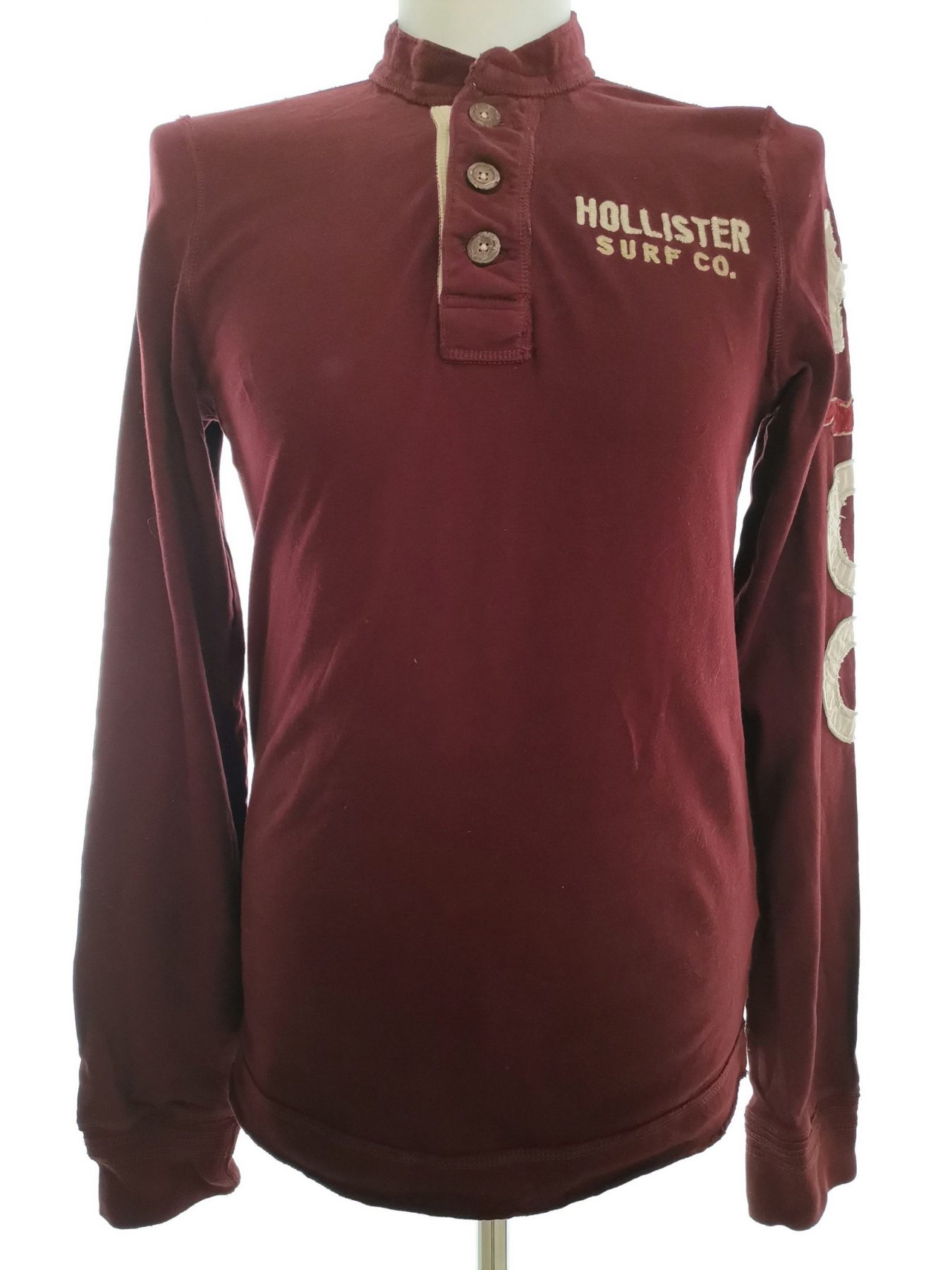 Hollister Stl M Färg Vinröd Herr Tröja Långärmad Material Bomull 100%