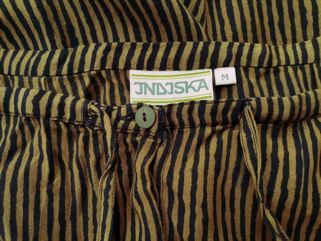 Indiska Stl M Färg Khaki Ränder Casual Byxor