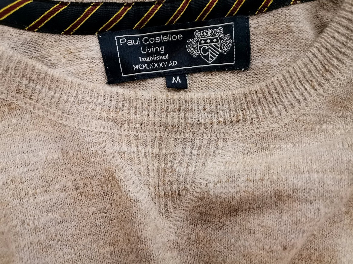 Paul Costelloe Stl M Färg Beige Herr Tröja Långärmad Material Bomull 100%