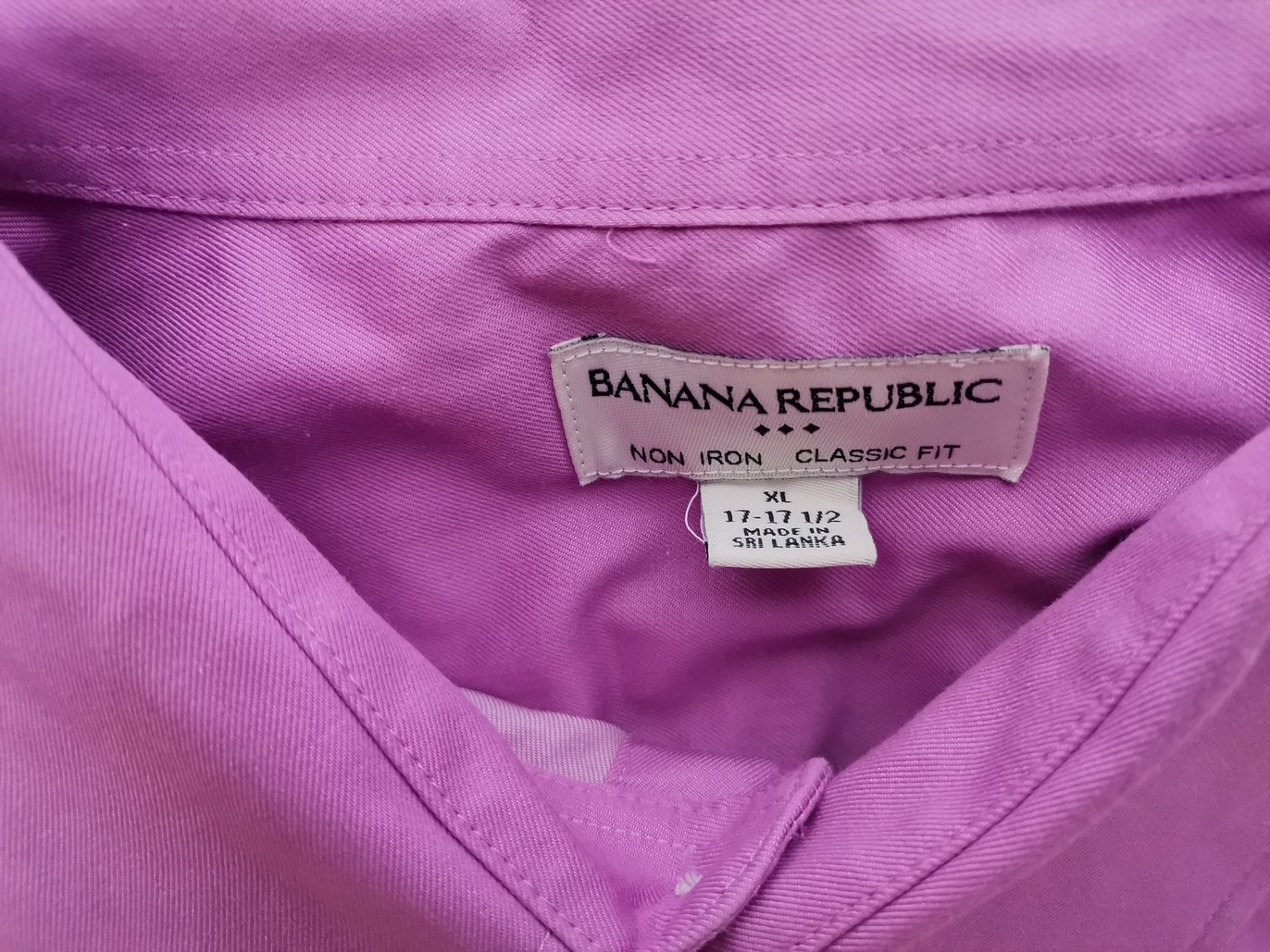 Banana Republic Stl 17/15,5 (40) Färg Lavendel Krage Herr Skjorta, elegant Långärmad Material Bomull 100%