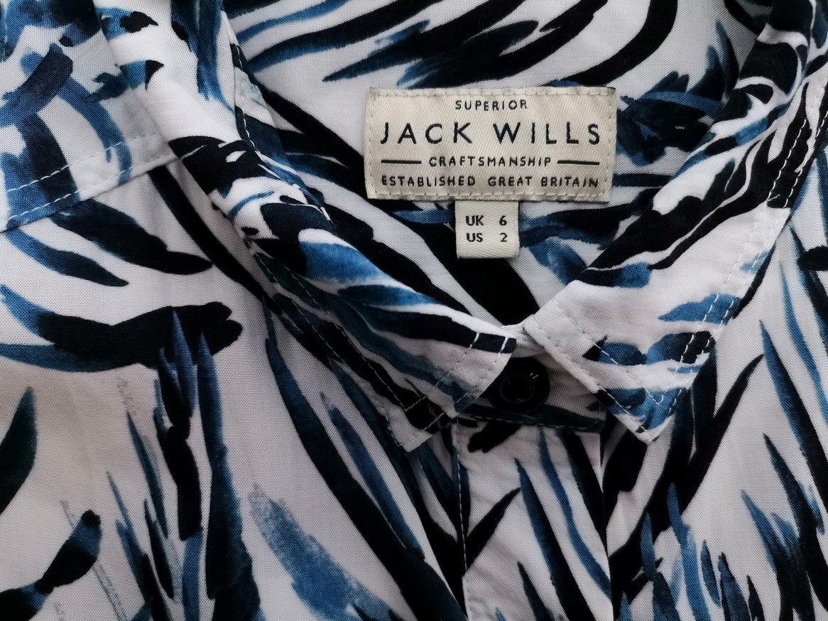 Jack Wills Stl 6 (34) Färg Vit Krage Skjort Klänning Ärmlös Knälängd Material Viskos 100%