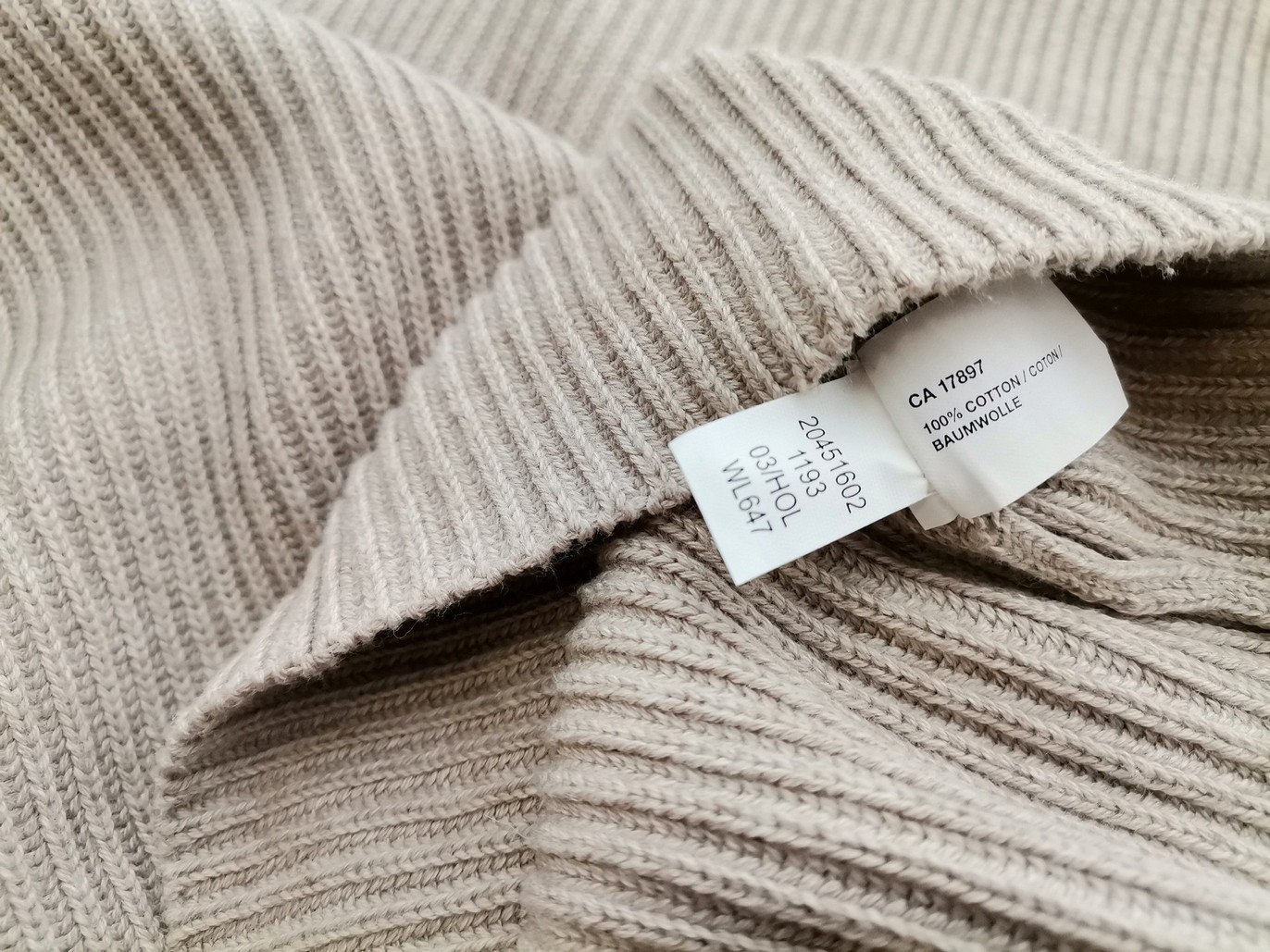 Gap Stl XL Färg Beige Herr Tröja Långärmad Material Bomull 100%