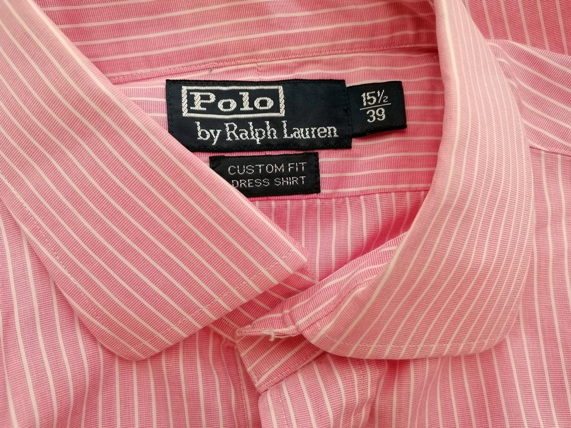 Polo Ralph Lauren Stl 15.5 (39) Färg Rosa Ränder Krage Herr Skjorta, elegant Långärmad Material Bomull 100%