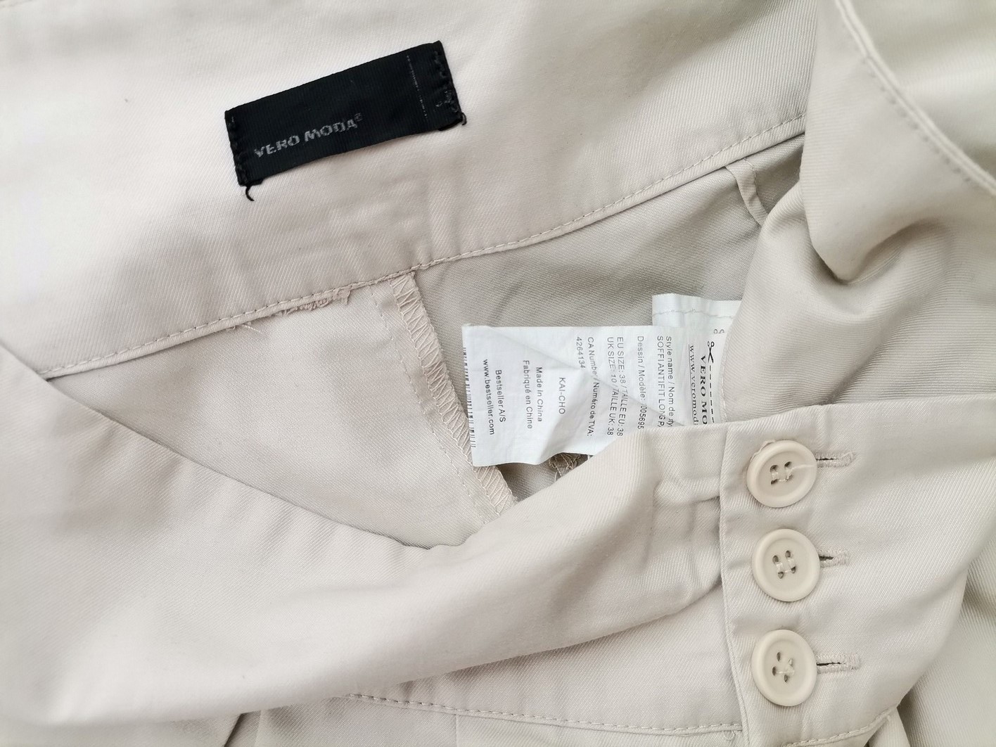 Vero moda Stl L Färg Elfenben Casual Byxor