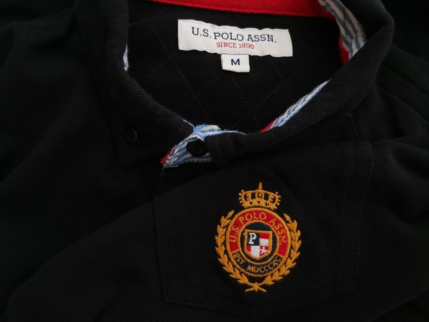 U.S. Polo ASSN Stl M Färg Svart Krage Herr Polo Långärmad Material Bomull 100%