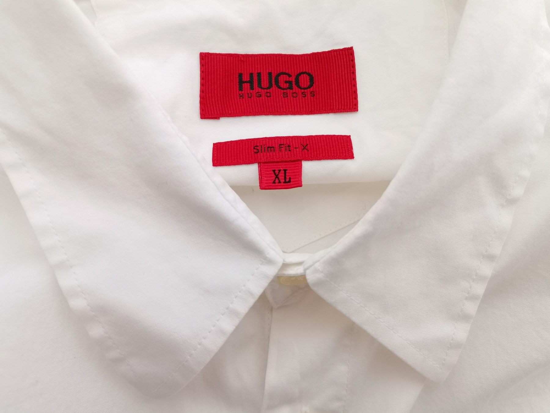 Hugo Boss Stl XL Färg Vit Krage Herr skjorta, casual Kortärmad Material Bomull