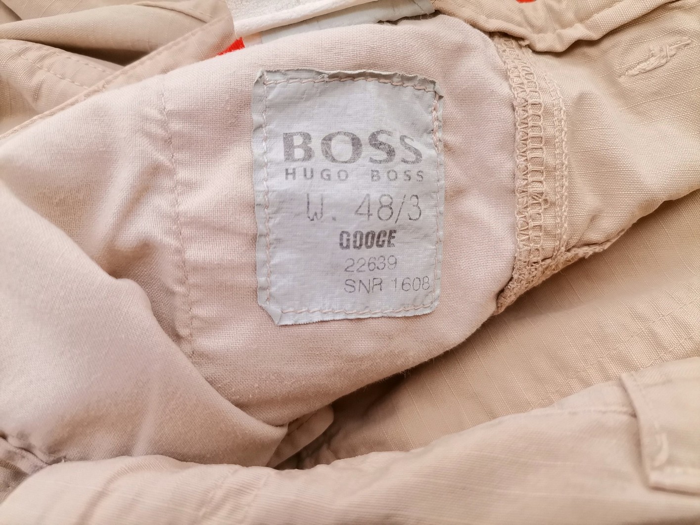 Hugo Boss Stl 48 Färg Beige Material Bomull 100%