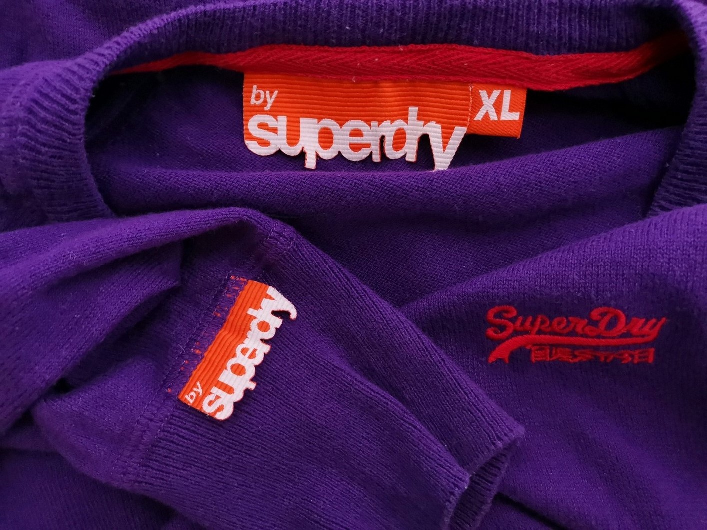 Superdry Stl XL Färg Lila Herr Tröja Långärmad Material Bomull 100%