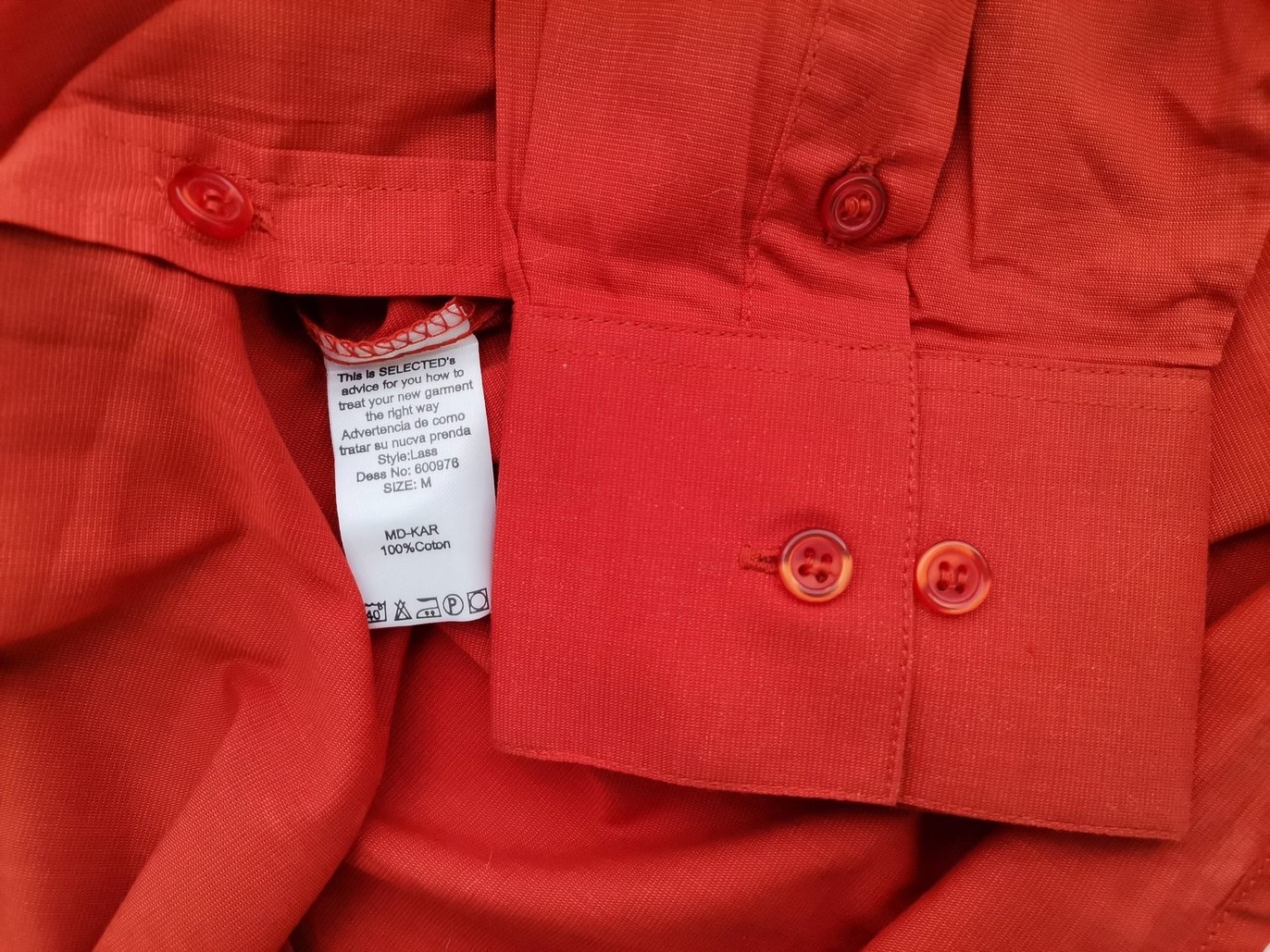 Selected Stl M Färg Orange Krage Herr Skjorta, elegant Långärmad Material Bomull 100%