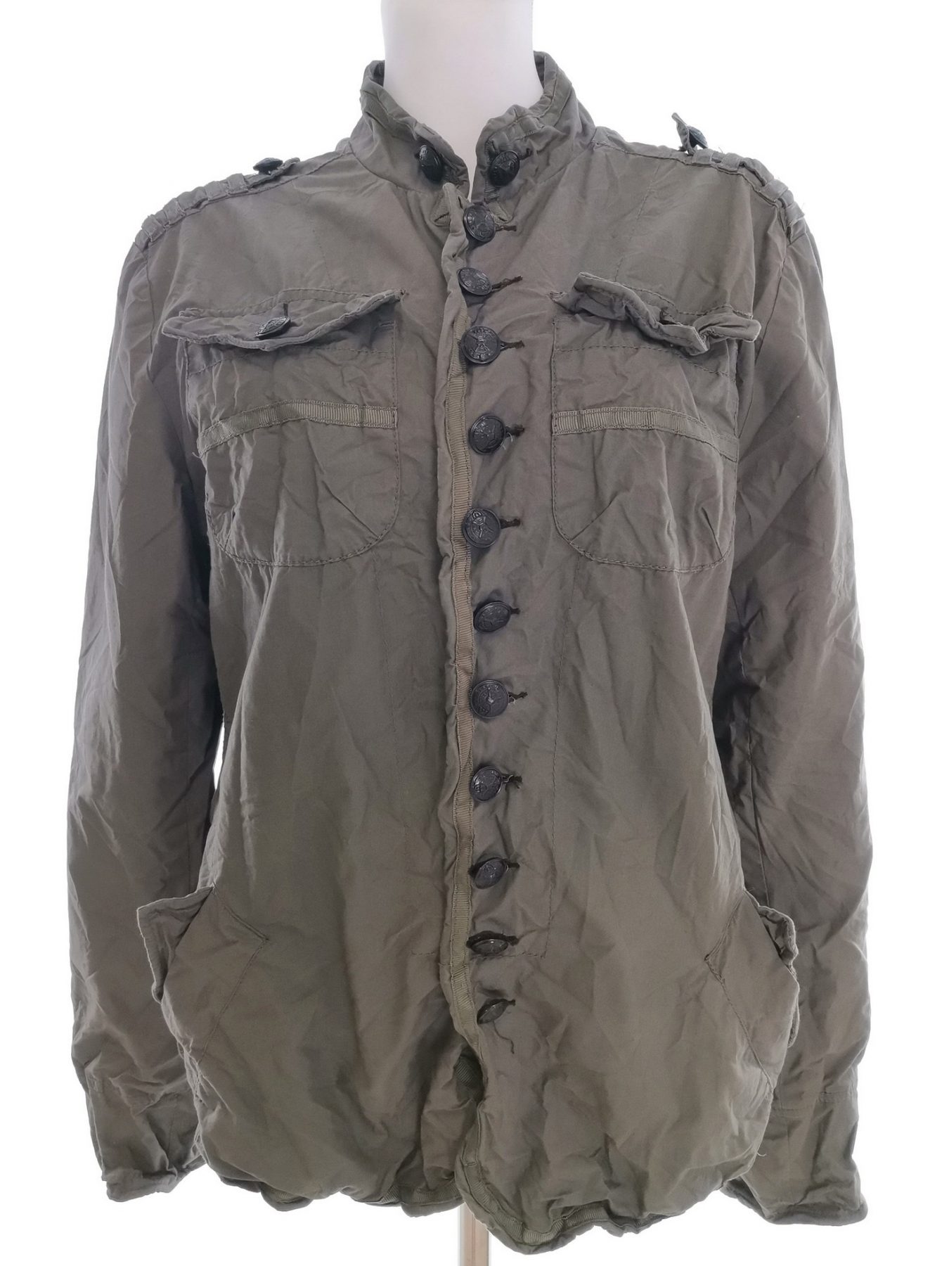 River island Stl M Färg Khaki Jacka Långärmad Material Bomull 100%