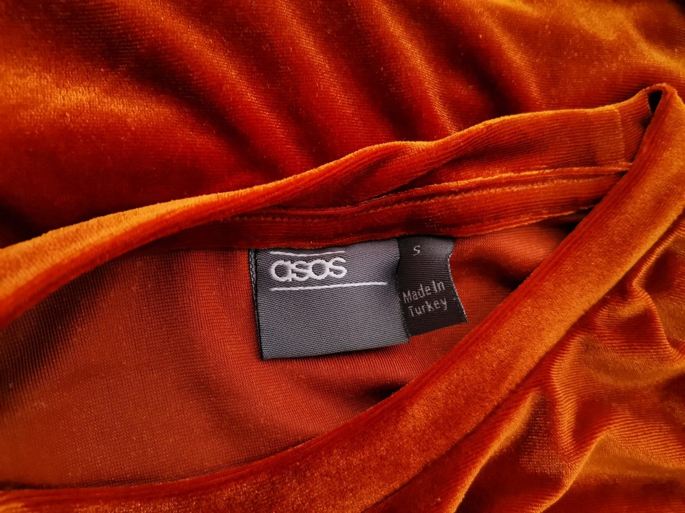 ASOS Stl S Färg Orange Rund hals Blus Kortärmad