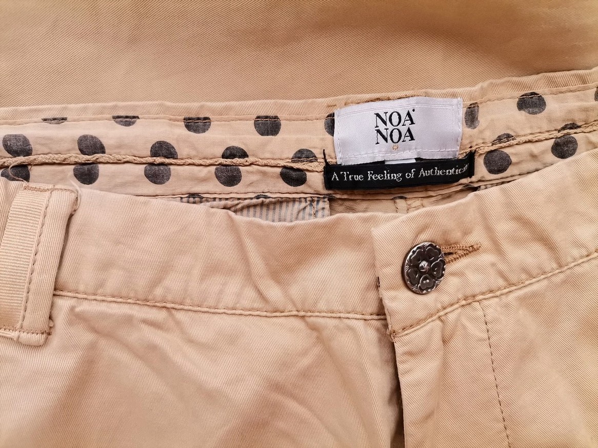 Noa noa Stl L Färg Beige Eleganta Byxor Material Bomull 100%