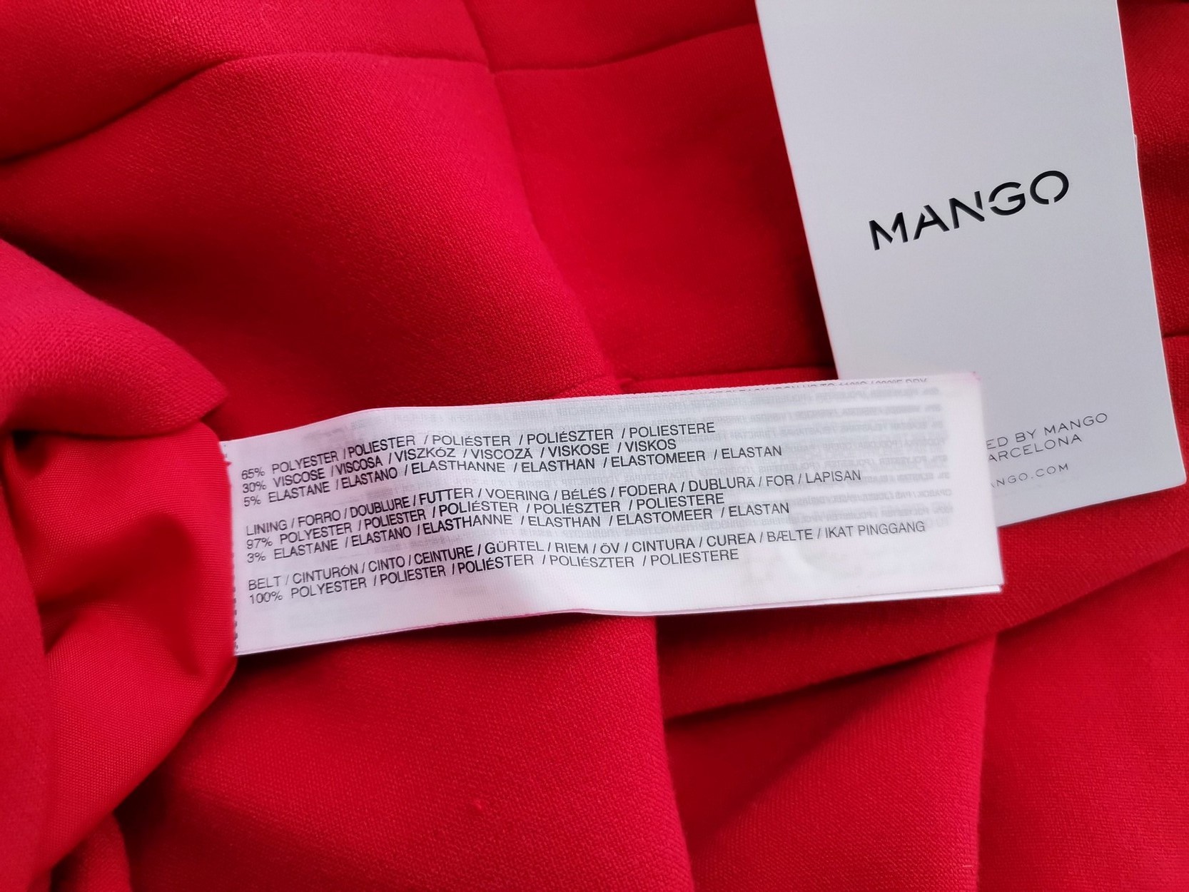 Mango Stl S Färg Röd V-ringning Penn Klänning Ärmlös Knälängd