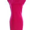 Ted Baker Stl 2 (38) Färg Fuchsia Rund urringning Kroppsnära Klänning Kortärmad Knälängd