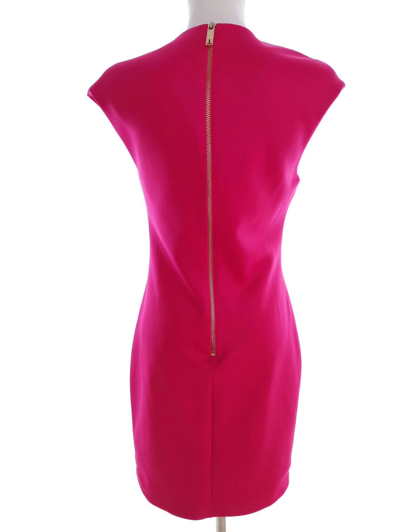 Ted Baker Stl 2 (38) Färg Fuchsia Rund urringning Kroppsnära Klänning Kortärmad Knälängd