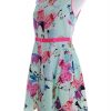 Ted Baker Stl 14 age (XS) Färg Mintgrön Rund urringning A-linje Klänning Ärmlös Knälängd Material Bomull 100%